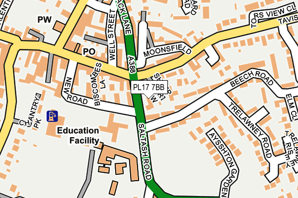 PL17 7BB map - OS OpenMap – Local (Ordnance Survey)