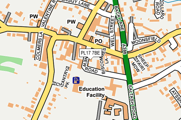 PL17 7BE map - OS OpenMap – Local (Ordnance Survey)