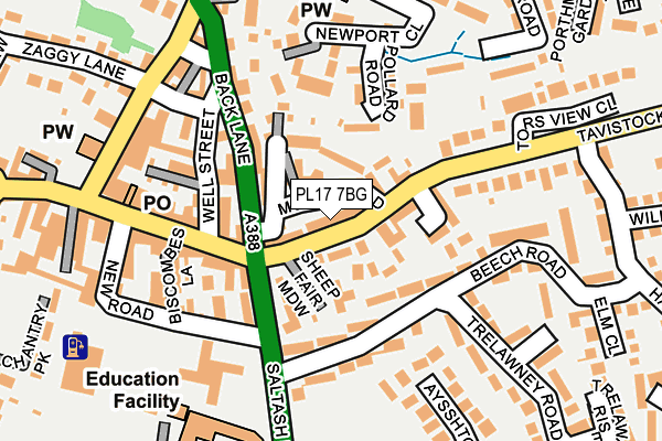 PL17 7BG map - OS OpenMap – Local (Ordnance Survey)