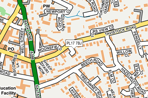 PL17 7BJ map - OS OpenMap – Local (Ordnance Survey)