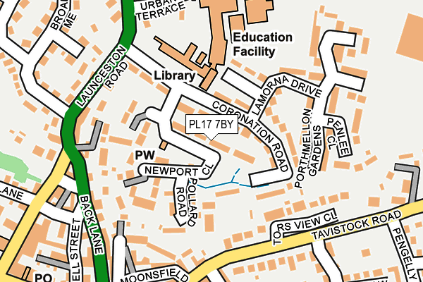 PL17 7BY map - OS OpenMap – Local (Ordnance Survey)