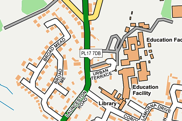 PL17 7DB map - OS OpenMap – Local (Ordnance Survey)