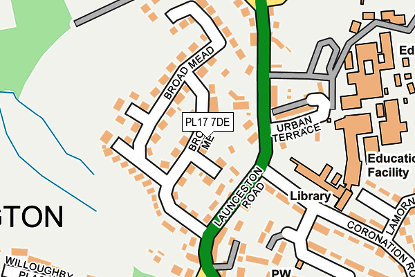 PL17 7DE map - OS OpenMap – Local (Ordnance Survey)