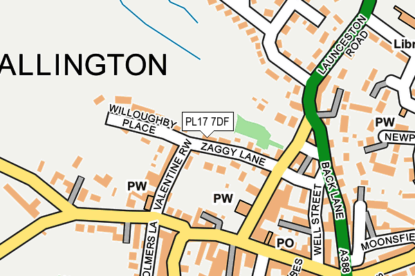 PL17 7DF map - OS OpenMap – Local (Ordnance Survey)