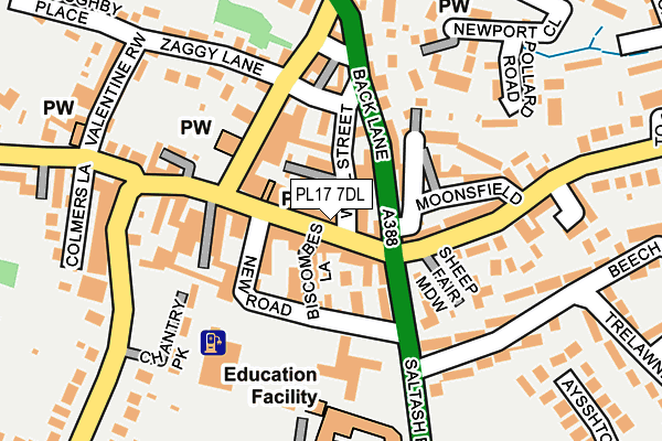PL17 7DL map - OS OpenMap – Local (Ordnance Survey)
