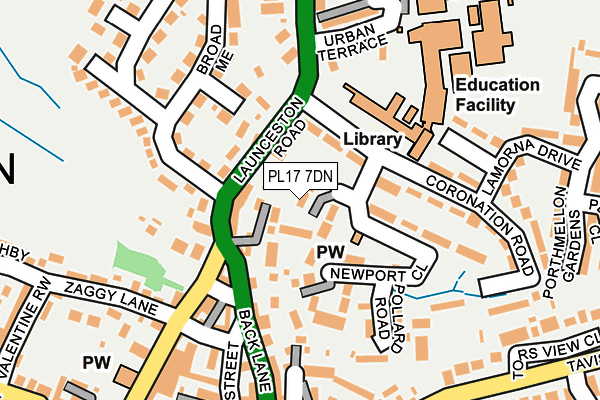 PL17 7DN map - OS OpenMap – Local (Ordnance Survey)