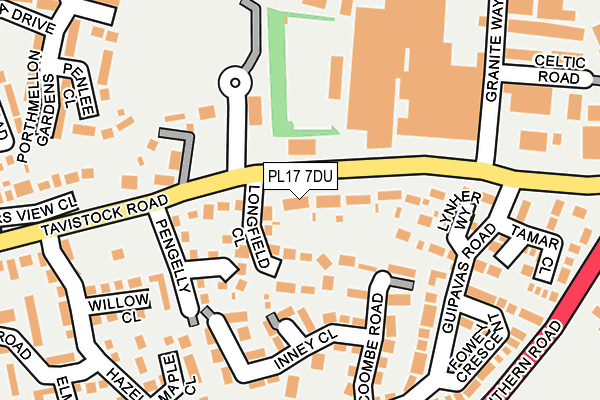 PL17 7DU map - OS OpenMap – Local (Ordnance Survey)