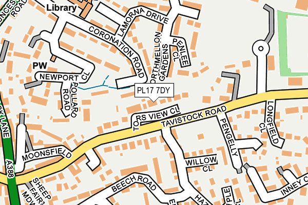 PL17 7DY map - OS OpenMap – Local (Ordnance Survey)