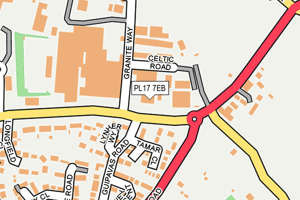 PL17 7EB map - OS OpenMap – Local (Ordnance Survey)
