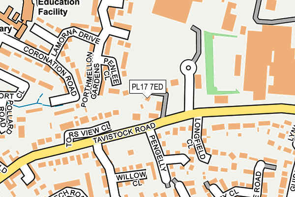 PL17 7ED map - OS OpenMap – Local (Ordnance Survey)