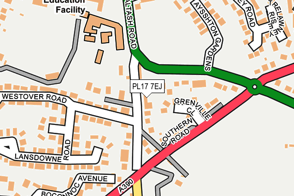 PL17 7EJ map - OS OpenMap – Local (Ordnance Survey)