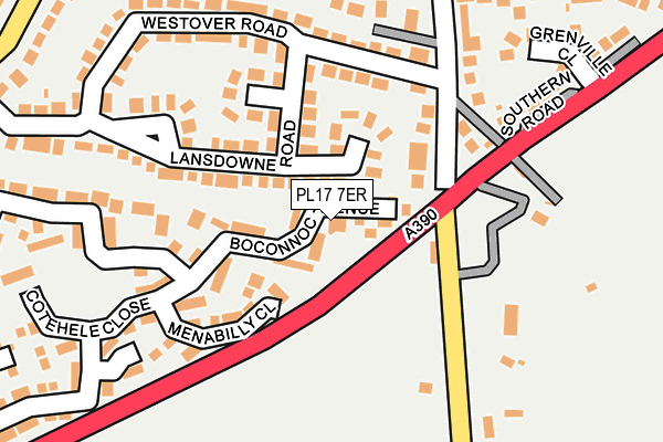 PL17 7ER map - OS OpenMap – Local (Ordnance Survey)