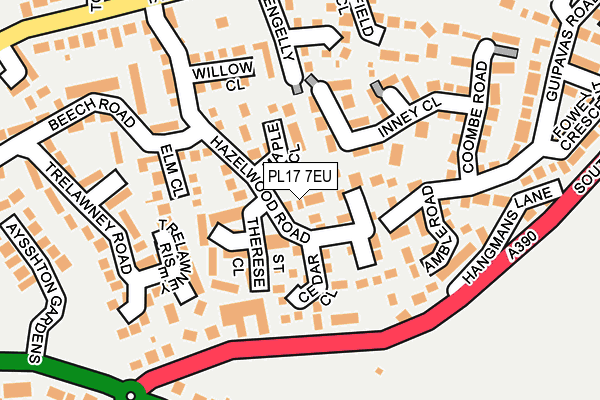 PL17 7EU map - OS OpenMap – Local (Ordnance Survey)