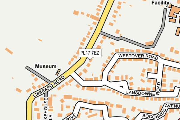 PL17 7EZ map - OS OpenMap – Local (Ordnance Survey)