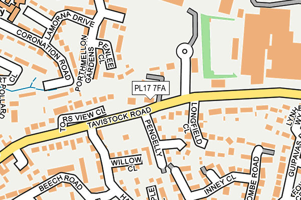 PL17 7FA map - OS OpenMap – Local (Ordnance Survey)