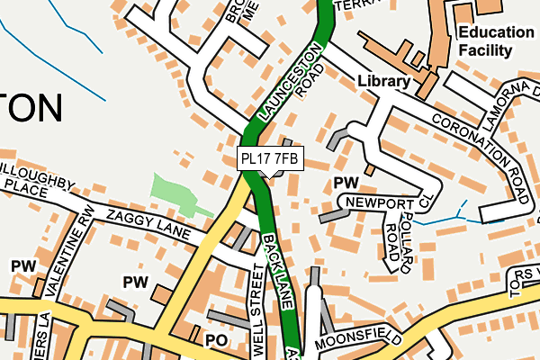 PL17 7FB map - OS OpenMap – Local (Ordnance Survey)