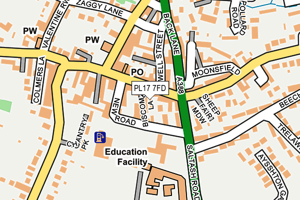 PL17 7FD map - OS OpenMap – Local (Ordnance Survey)