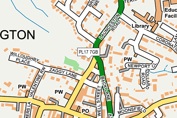 PL17 7GB map - OS OpenMap – Local (Ordnance Survey)