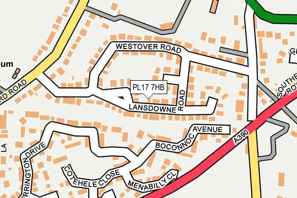 PL17 7HB map - OS OpenMap – Local (Ordnance Survey)
