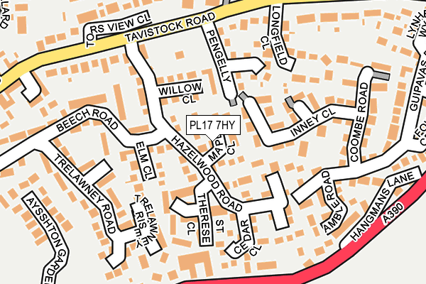 PL17 7HY map - OS OpenMap – Local (Ordnance Survey)
