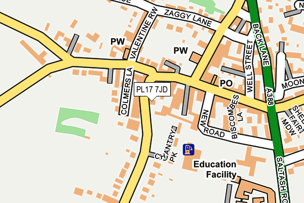 PL17 7JD map - OS OpenMap – Local (Ordnance Survey)