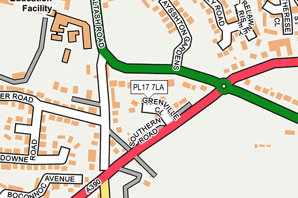 PL17 7LA map - OS OpenMap – Local (Ordnance Survey)
