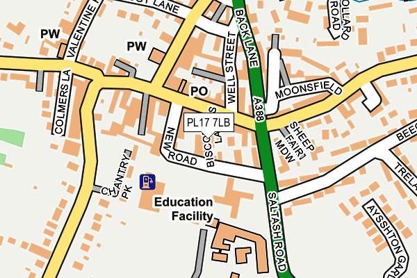 PL17 7LB map - OS OpenMap – Local (Ordnance Survey)