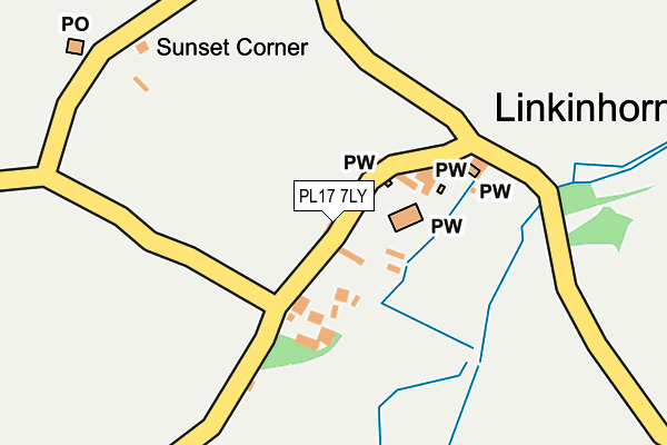 PL17 7LY map - OS OpenMap – Local (Ordnance Survey)