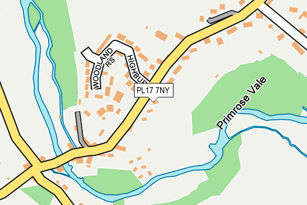 PL17 7NY map - OS OpenMap – Local (Ordnance Survey)