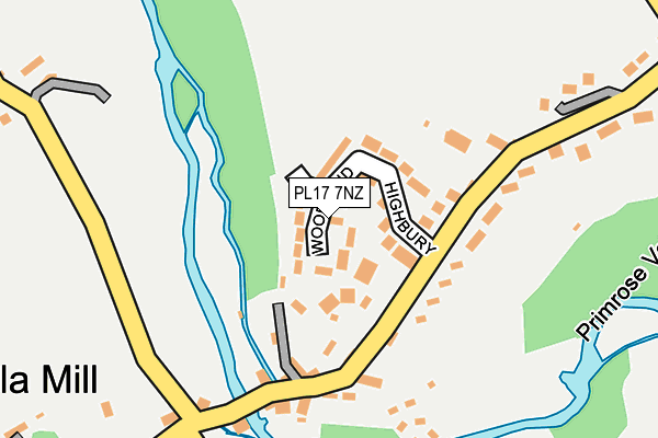 PL17 7NZ map - OS OpenMap – Local (Ordnance Survey)