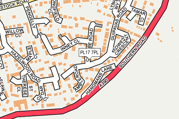 PL17 7PL map - OS OpenMap – Local (Ordnance Survey)