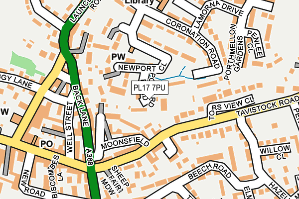 PL17 7PU map - OS OpenMap – Local (Ordnance Survey)