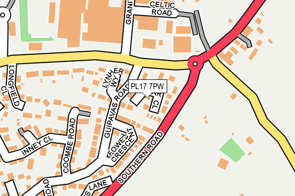 PL17 7PW map - OS OpenMap – Local (Ordnance Survey)