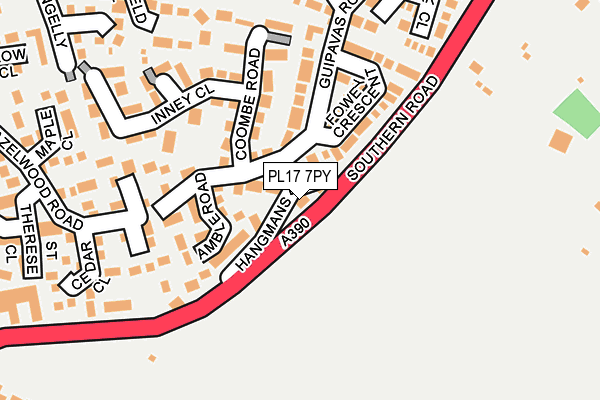 PL17 7PY map - OS OpenMap – Local (Ordnance Survey)