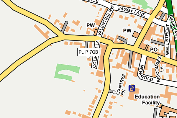 PL17 7QB map - OS OpenMap – Local (Ordnance Survey)
