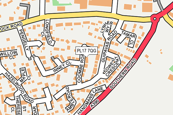 PL17 7QG map - OS OpenMap – Local (Ordnance Survey)