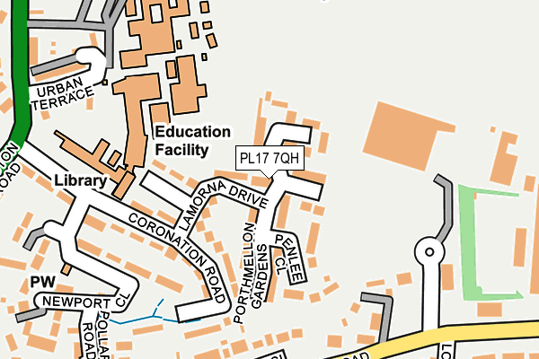 PL17 7QH map - OS OpenMap – Local (Ordnance Survey)
