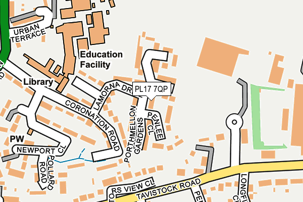 PL17 7QP map - OS OpenMap – Local (Ordnance Survey)