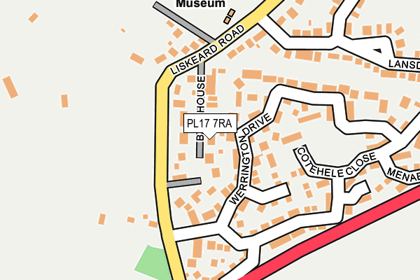 PL17 7RA map - OS OpenMap – Local (Ordnance Survey)