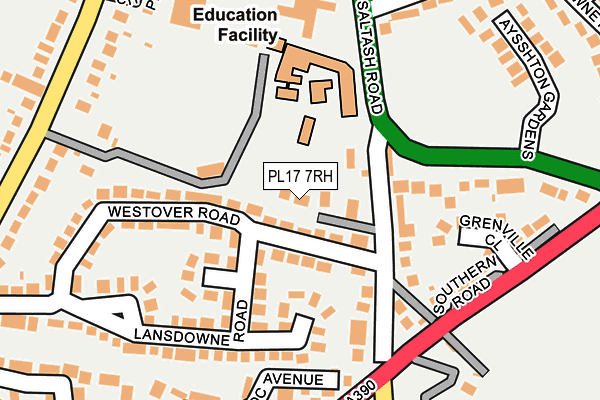 PL17 7RH map - OS OpenMap – Local (Ordnance Survey)