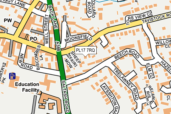 PL17 7RQ map - OS OpenMap – Local (Ordnance Survey)