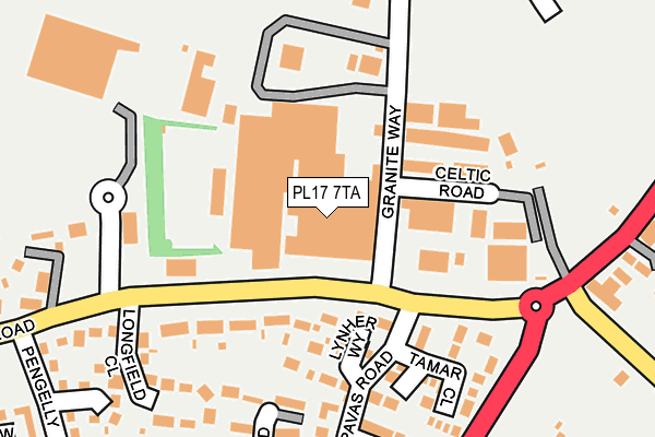 PL17 7TA map - OS OpenMap – Local (Ordnance Survey)