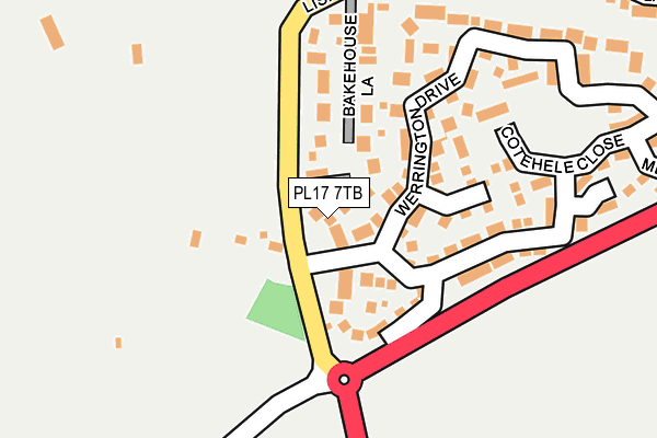 PL17 7TB map - OS OpenMap – Local (Ordnance Survey)