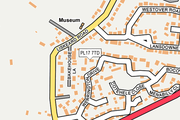 PL17 7TD map - OS OpenMap – Local (Ordnance Survey)