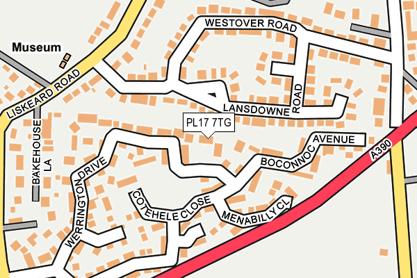 PL17 7TG map - OS OpenMap – Local (Ordnance Survey)