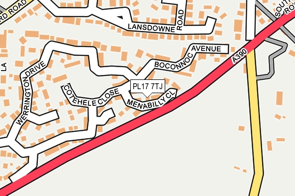 PL17 7TJ map - OS OpenMap – Local (Ordnance Survey)