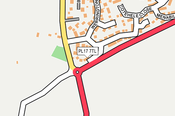 PL17 7TL map - OS OpenMap – Local (Ordnance Survey)