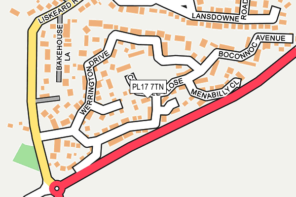 PL17 7TN map - OS OpenMap – Local (Ordnance Survey)