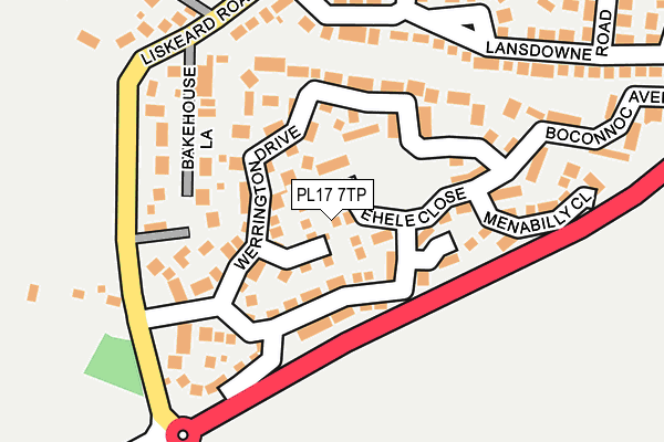 PL17 7TP map - OS OpenMap – Local (Ordnance Survey)