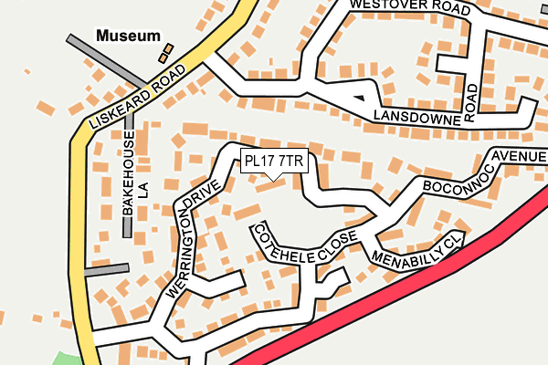 PL17 7TR map - OS OpenMap – Local (Ordnance Survey)